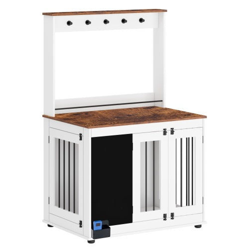 Feels Like A Home Indoor Pet Condo Cage Alternative Double Door Kennel Interior Furniture for Dog, Cat, Bunny and Small Animals 38” x 25” x 63”