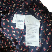 Reformation Floral Wrap Dress Short Sleeve Dark Blue Size 6
