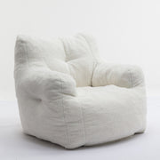 Manhattan Lounge Personal Couch Padded Foam Doll Chair Made of Teddy Fabric in Natural White