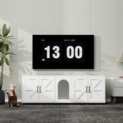 Luxe Modern Pet Elegant Times Litter Box Furniture With Double Room and Pet Doors for Bunnies and Cats and Other Small Animals