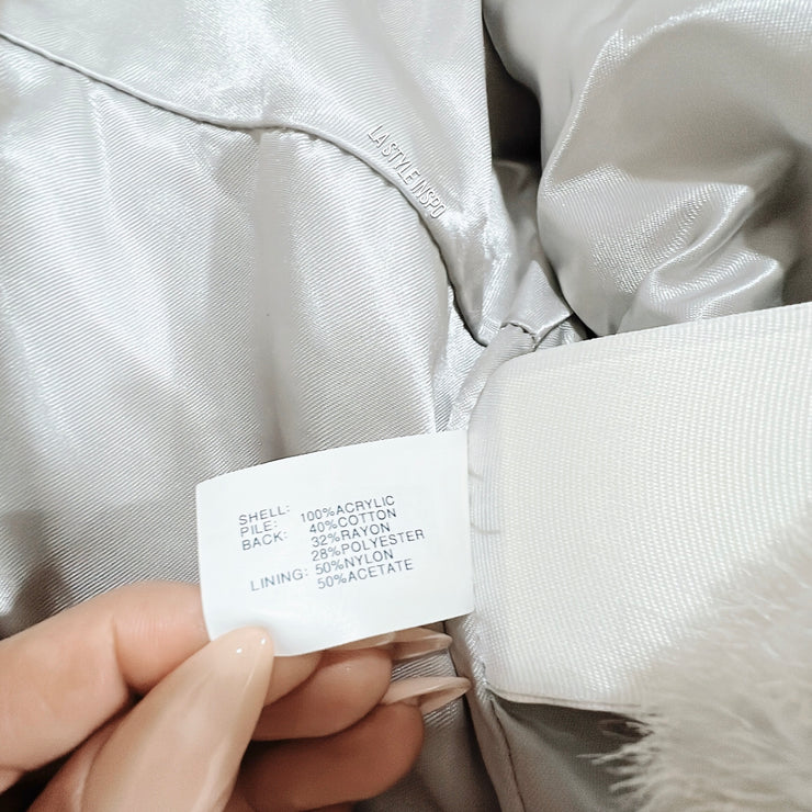 Gap vegan faux fur cropped jacket short sleeve in a stylish light gray Size XS / S