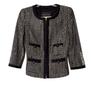 Rachel Zoe Tweed Jacket Black White Size 8