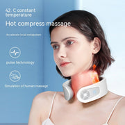 Healing Deep Tissue Neck & Shoulder Massager with Heat Pulse Vibration Therapy for Pain Relief and Relaxation