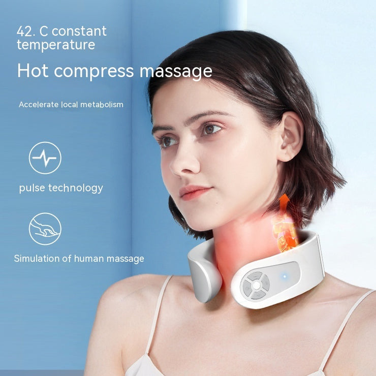 Healing Deep Tissue Neck & Shoulder Massager with Heat Pulse Vibration Therapy for Pain Relief and Relaxation