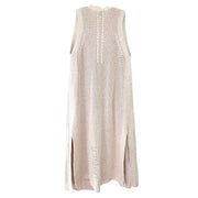 WRAP London Maxi Cardigan Open Front Cotton Knit Beige Tan Size 12