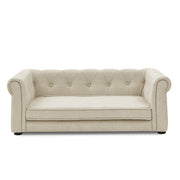Le Canapé Chaise Longue XVI Elegant Rectangular Pet Bed For Medium and Large Dogs in Beige 40" x 23" x 14"