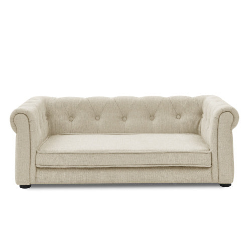 Le Canapé Chaise Longue XVI Elegant Rectangular Pet Bed For Medium and Large Dogs in Beige 40" x 23" x 14"