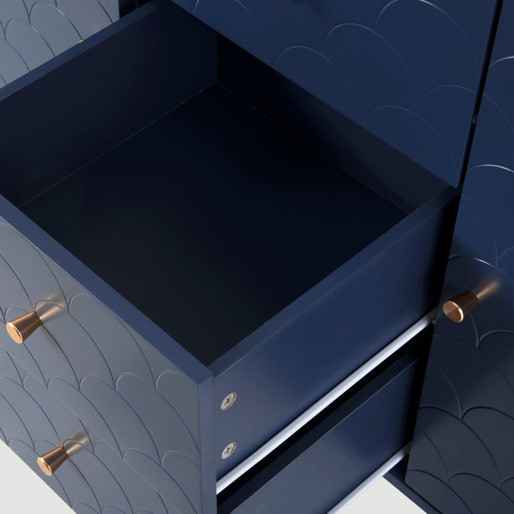 Royal Blue Ocean Home Large Particleboard Bedside Table with Drawers 32.28” x 47.24” x 15.75”