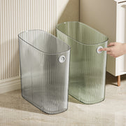 Indie Glow Transparent Luxury Corner Trash Bin Simple Clear Minimal Aesthetic See Through in Green and Gray