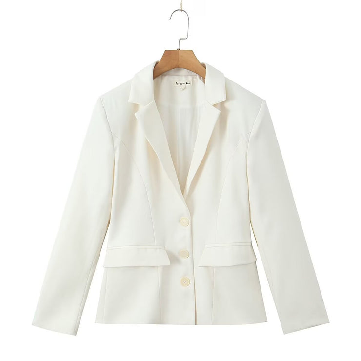 American Style Classic Blazer in Pure White Color Suit Jacket Size S, M, L
