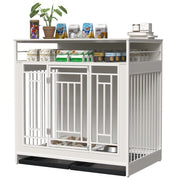 Spoiled Pet Elegant Modern Indoor Condo 43.3 Inch Large Kennel Furniture, Wooden Kennel With Divider for Dog, Cat, Bunnies and Other Small Pets
