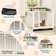 Spoiled Pet Elegant Modern Indoor Condo 43.3 Inch Large Kennel Furniture, Wooden Kennel With Divider for Dog, Cat, Bunnies and Other Small Pets