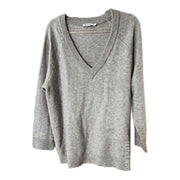 T by Alexander Wang Wool Cashmere V Neck Sweater Light Gray Size M