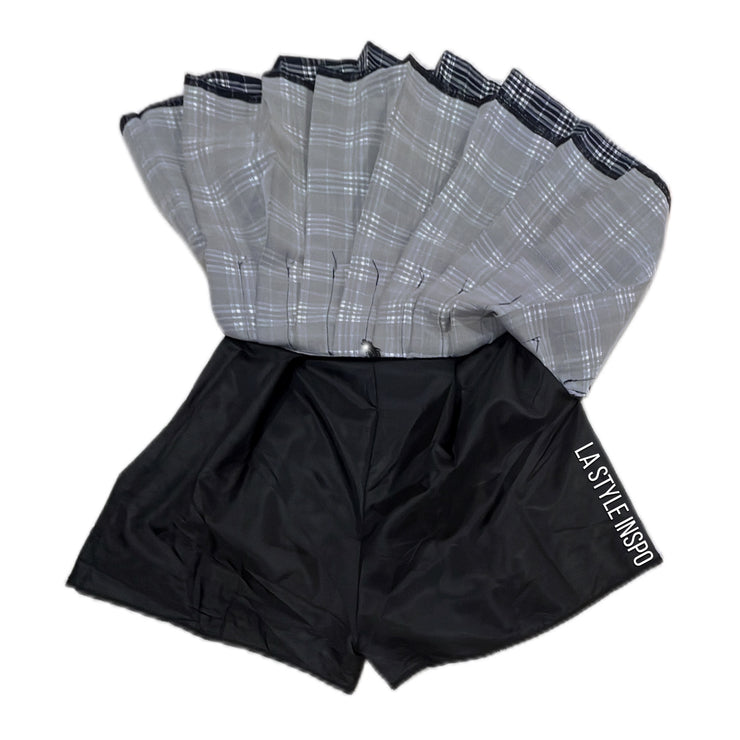 Authentic Korean College Skirt Lined Skort As Seen On Jissu from Blackpink in Blue Pleated Size XS