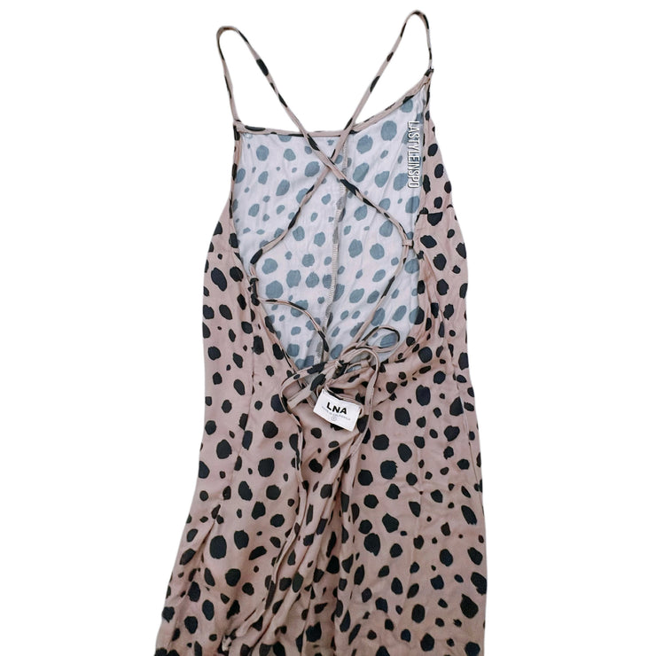 LNA Feline Leopard Jumpsuit Cross Back Size XXS