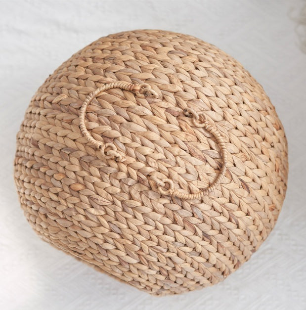 Pet Retreat Weaving Rattan Circular Pets Bed Home Decor in Natural Brown