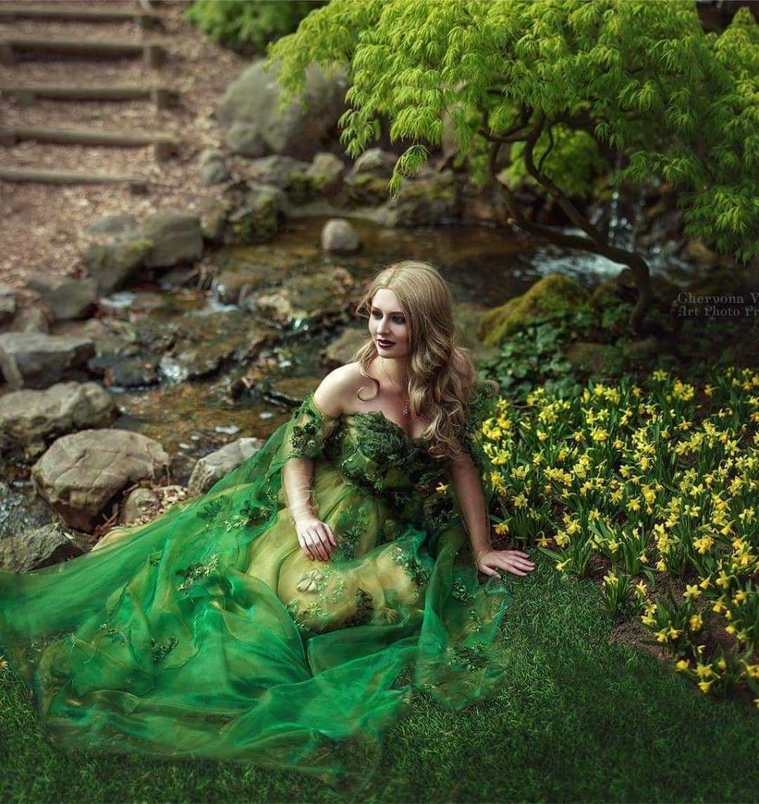 emerald green fairy dress Forest Style Emerald Green Beading Tulle Dress, Prom Dress Fairy,Eveni PreppyDress
