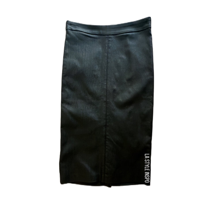 Comme USA Pencil Midi Skirt Vegan Leather Size M