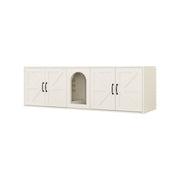 Luxe Modern Pet Elegant Times Litter Box Furniture With Double Room and Pet Doors for Bunnies and Cats and Other Small Animals