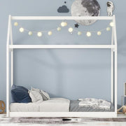 Mont Blanc Single Chalet Bed Canopy House Pine Wood Color White 76.1” x 41.5” x 70.9”