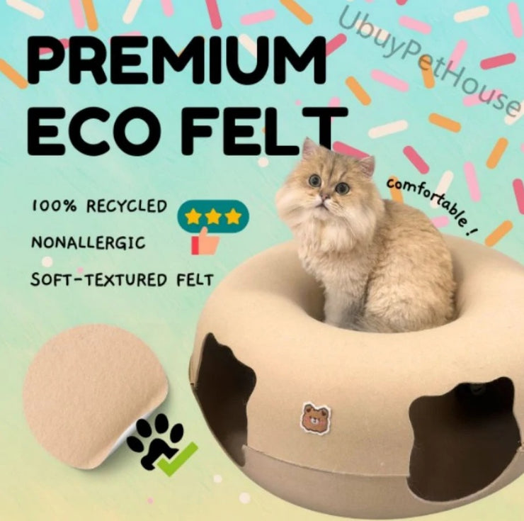 Donut Burrow Pet Tunnel Bed Nest Four Seasons Dodge House Bunny, Cat and Puppies Hide Spot Indoor pets