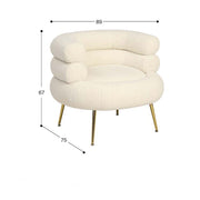 Iconic Beverly Hills Style Balcony Lounge Designer Luxury Sofa Chair Dressing in White Class 19.7” x 16.9”