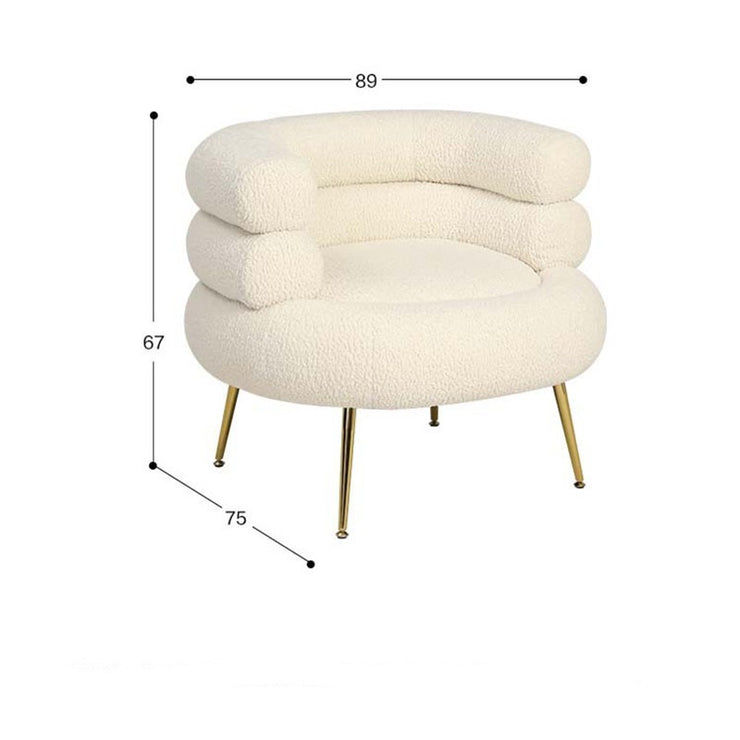 Iconic Beverly Hills Style Balcony Lounge Designer Luxury Sofa Chair Dressing in White Class 19.7” x 16.9”