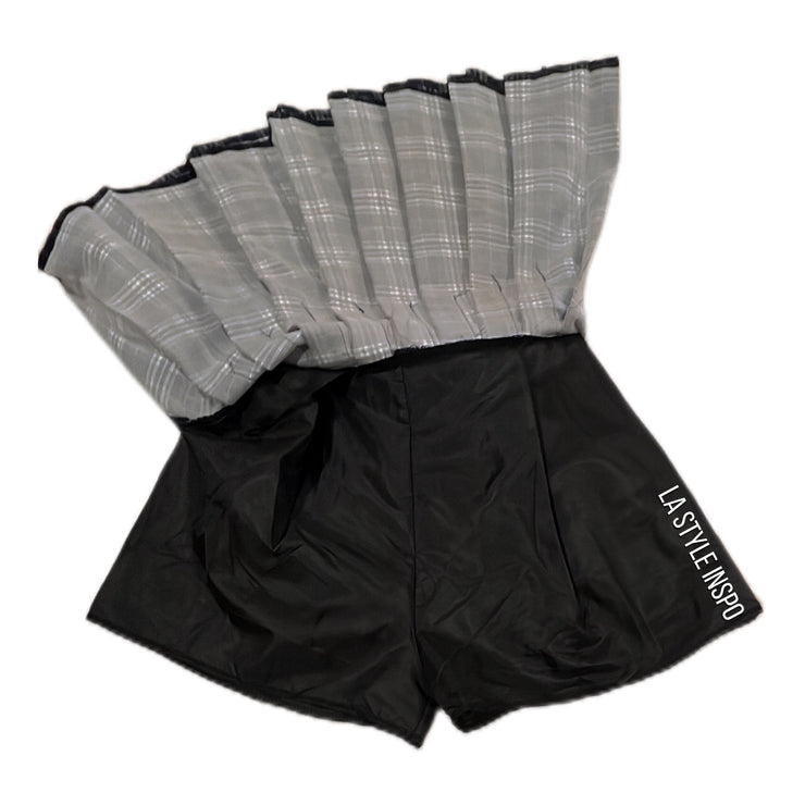 Authentic Korean College Skirt Lined Skort As Seen On Jissu from Blackpink in Blue Pleated Size XS