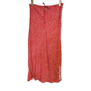 Madewell Drawstring Midi Skirt Side Slit Picnic Pattern in Red Brick Size 6