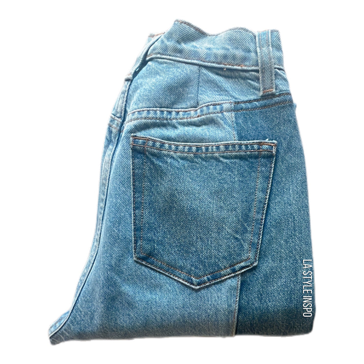 Reformation Jeans Ozark Cynthia High Rise Straight Two-Tone Blue Jeans Size 23
