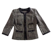 Rachel Zoe Tweed Jacket Black White Size 8