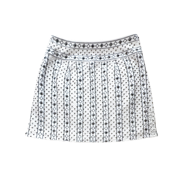 Club Monaco Jewels Embroidery Mini Skirt White Size 0