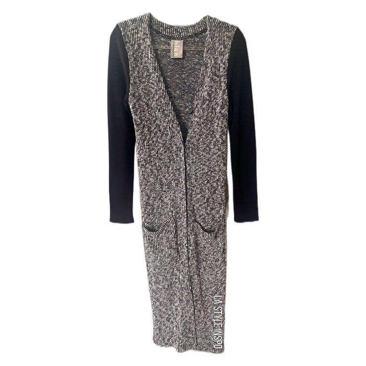 Anthropologie Dolan Long Knit Cardigan Black and White Size S