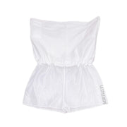 Coquette Drawstring Mini Skirt with Two Side Pockets Size in Color Snow White Small Medium