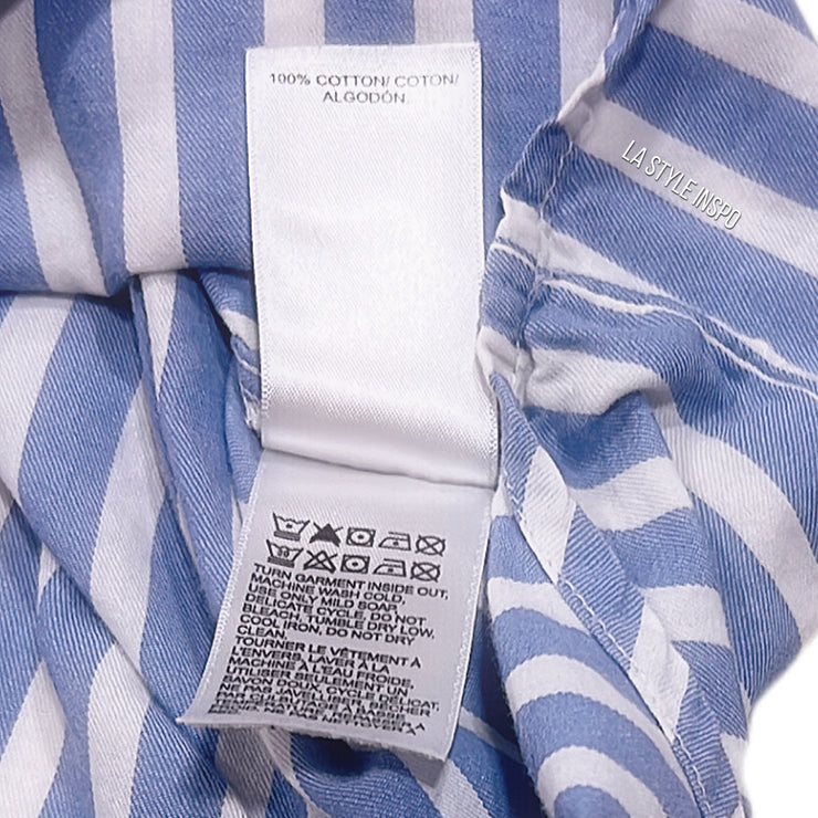 Lucky Brand 100% Cotton Blue and White Striped Button-Up Long Sleeve Shirt Size Small
