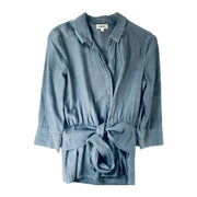 L'AGENCE Colette Blouse Top in Pacific Size S