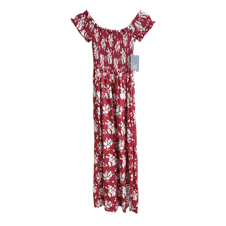 Lark + Gray Midi Dress Floral Boho Side Slits Size Medium