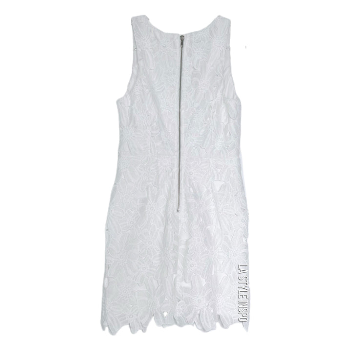 ASTR The Label White Lace Floral Mini Dress Size Medium