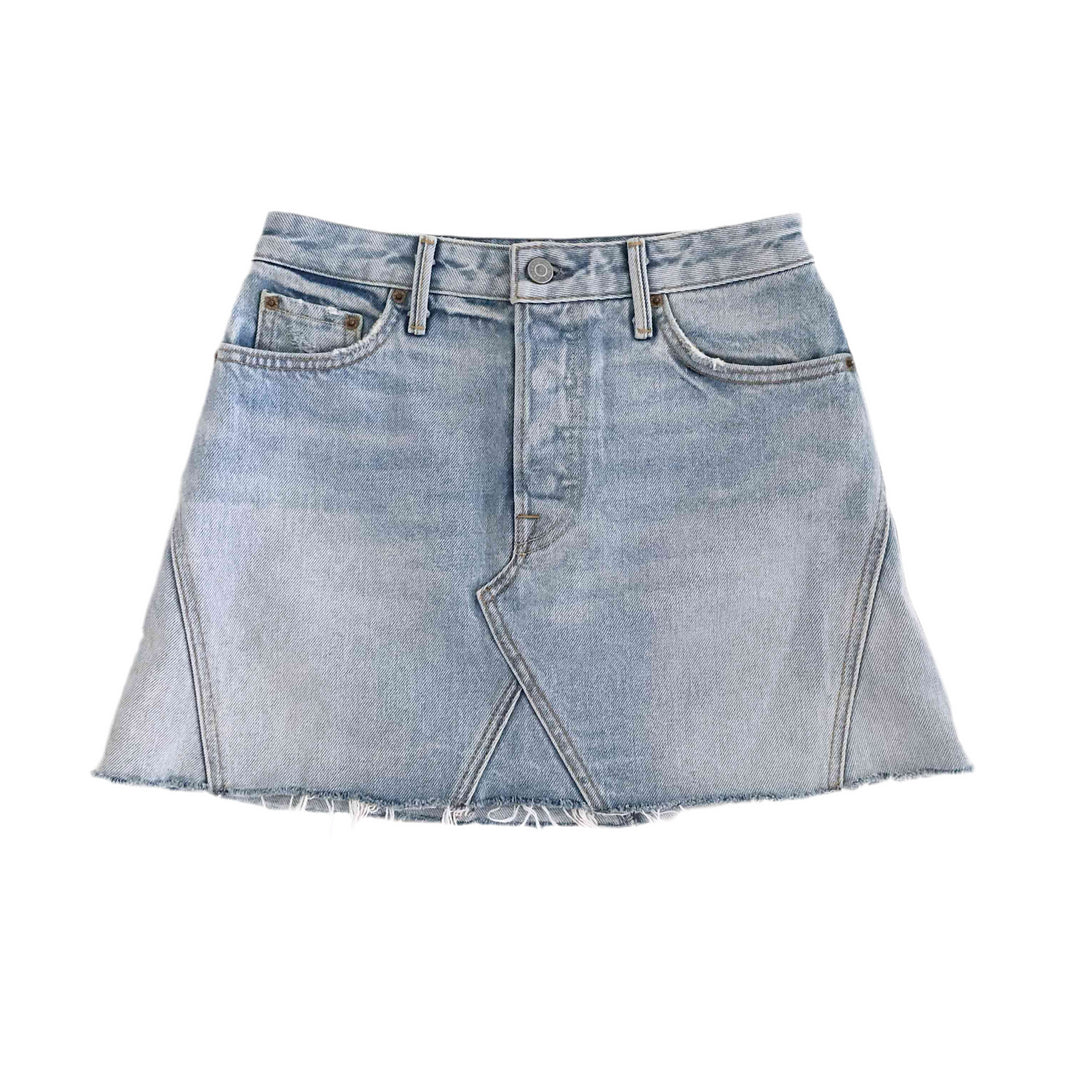ミニスカート DIAGONAL : 24SS / WRAP DENIM MINI SKIRT (BLUE) 8 By YOOX ORGANIC COTTON DENIM WRAP MINI SKIRT | Blue Women