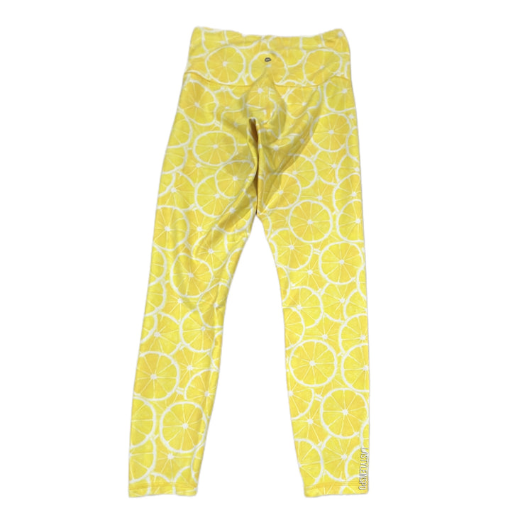 Wildfox WF Leggings A piece of Lucy Yellow Lemons Pattern Yoga Pants Size XS
