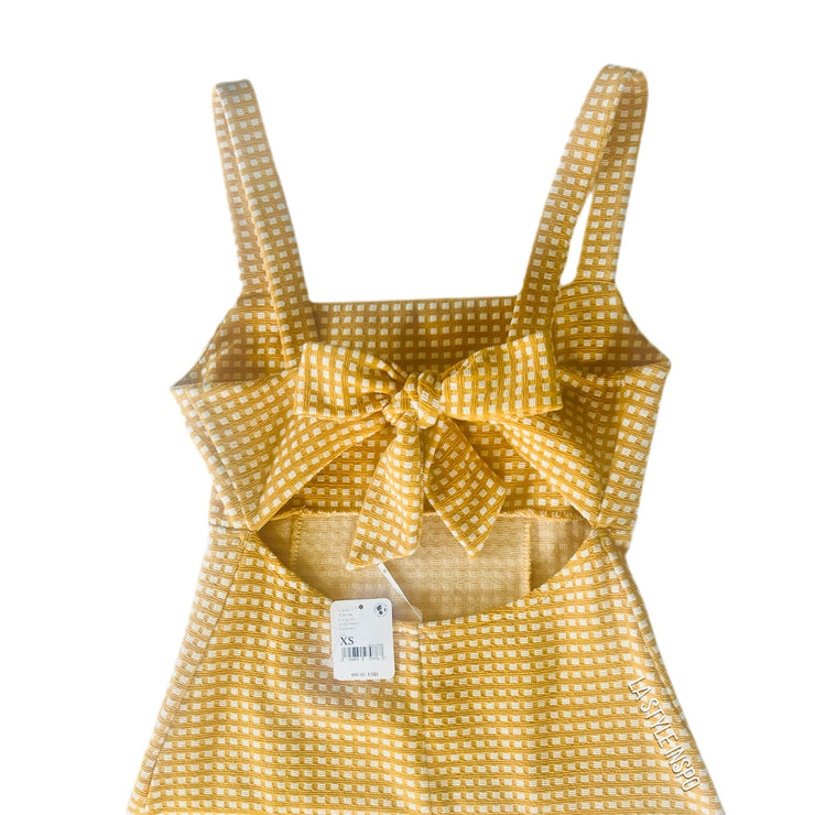 Free People Bardot Mini Dress in Stylish Mustard Size XS