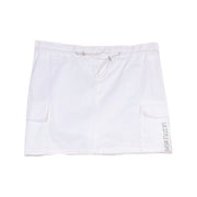Coquette Drawstring Mini Skirt with Two Side Pockets Size in Color Snow White Small Medium