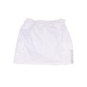 Coquette Drawstring Mini Skirt with Two Side Pockets Size in Color Snow White Small Medium