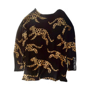 Show Me Your Mumu Hug Me Sweater Oversized Leopard Black Size Medium