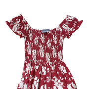 Lark + Gray Midi Dress Floral Boho Side Slits Size Medium