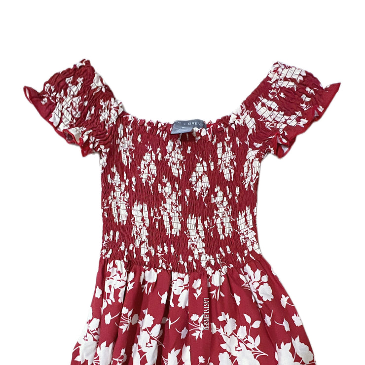 Lark + Gray Midi Dress Floral Boho Side Slits Size Medium