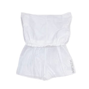 Coquette Drawstring Mini Skirt with Two Side Pockets Size in Color Snow White Small Medium