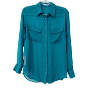 Equipment Femme Slim Signature Blouse Teal Size S