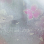 Emanuel Ungaro Italy Designer Scarve Lace Handkerchief Floral White and Pastel Colors