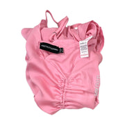 PrettyLittleThing Satin Dress Asymmetrical Adjustable Length in Bubblegum Pink Size 2